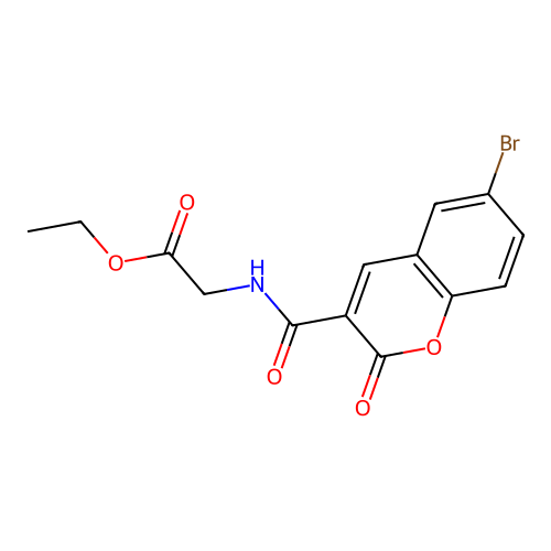 ethyl 2-{[(6-bromo-2-oxo-2H-chromen-3-yl)carbonyl]amino}acetate structure