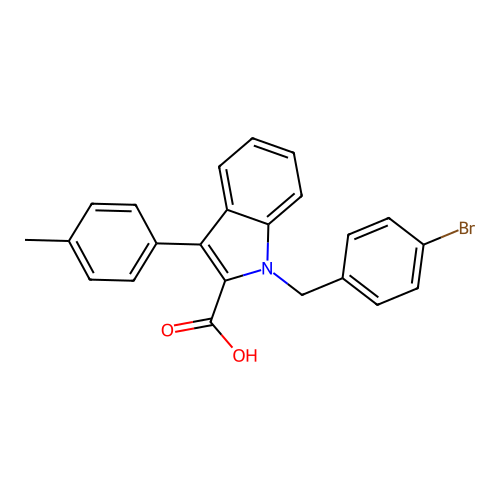 1-[(4-bromophenyl)methyl]-3-(4-methylphenyl)indole-2-carboxylic Acid structure