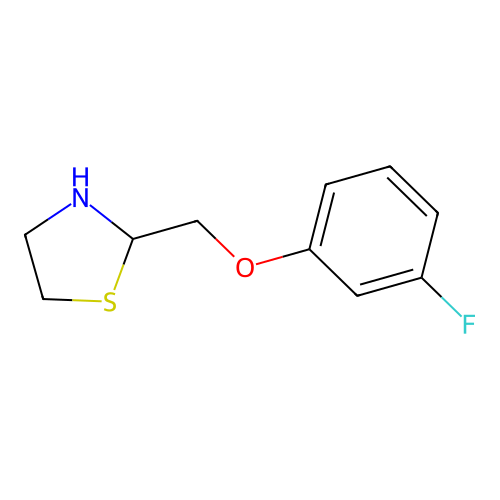 2-[(3-Fluorophenoxy)methyl]-1,3-thiazolidine structure
