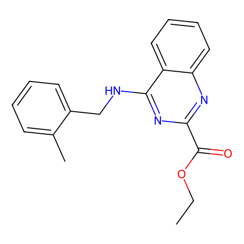 Ethyl 4-[(2-methylbenzyl)amino]-2-quinazolinecarboxylate structure