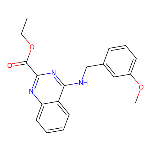 Ethyl 4-{[(3-methoxyphenyl)methyl]amino}quinazoline-2-carboxylate structure