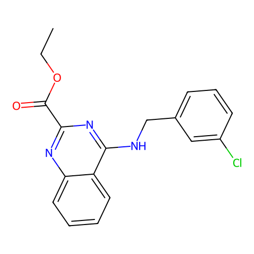 Ethyl 4-[(3-chlorophenyl)methylamino]quinazoline-2-carboxylate structure