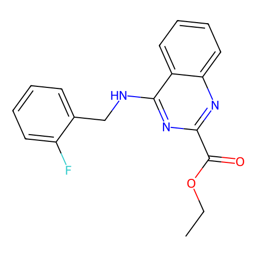 Ethyl 4-[(2-fluorobenzyl)amino]-2-quinazolinecarboxylate structure