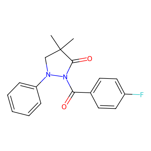 2-(4-Fluorobenzoyl)-4,4-dimethyl-1-phenylpyrazolidin-3-one structure