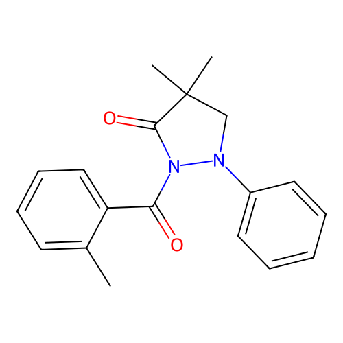 4,4-Dimethyl-2-(2-methylbenzoyl)-1-phenylpyrazolidin-3-one structure