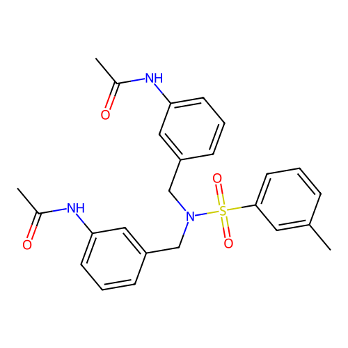 N-[3-({[3-(acetylamino)benzyl][(3-methylphenyl)sulfonyl]amino}methyl)phenyl]acetamide structure
