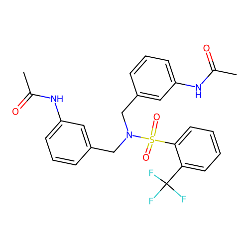 N-{3-[([3-(acetylamino)benzyl]{[2-(trifluoromethyl)phenyl]sulfonyl}amino)methyl]phenyl}acetamide structure