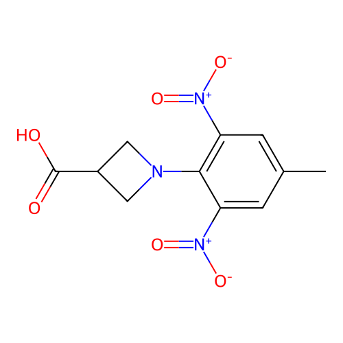 1-(4-Methyl-2,6-dinitrophenyl)azetidine-3-carboxylic acid structure