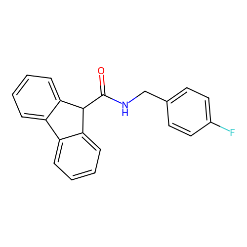 N-[(4-fluorophenyl)methyl]-9H-fluorene-9-carboxamide structure