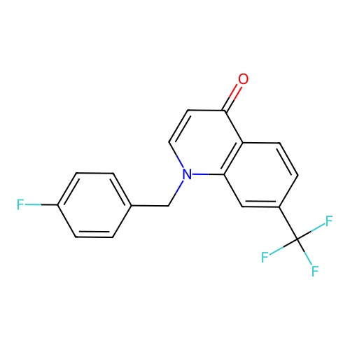 1-[(4-Fluorophenyl)methyl]-7-(trifluoromethyl)-1,4-dihydroquinolin-4-one structure