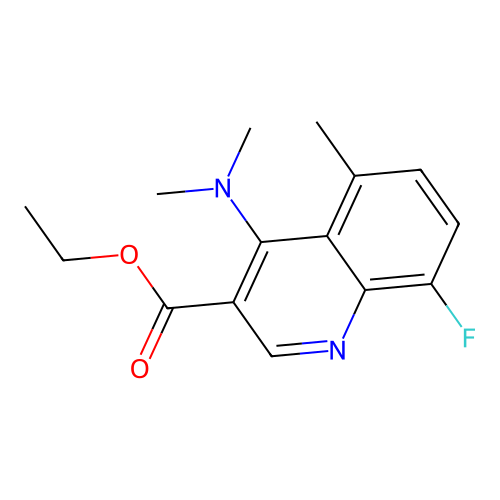 Ethyl 4-(dimethylamino)-8-fluoro-5-methyl-3-quinolinecarboxylate structure