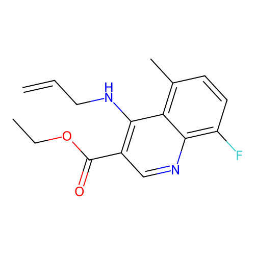Ethyl 4-(allylamino)-8-fluoro-5-methyl-3-quinolinecarboxylate structure