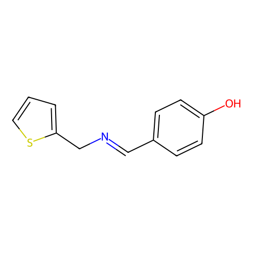 4-{[(2-Thienylmethyl)imino]methyl}benzenol structure