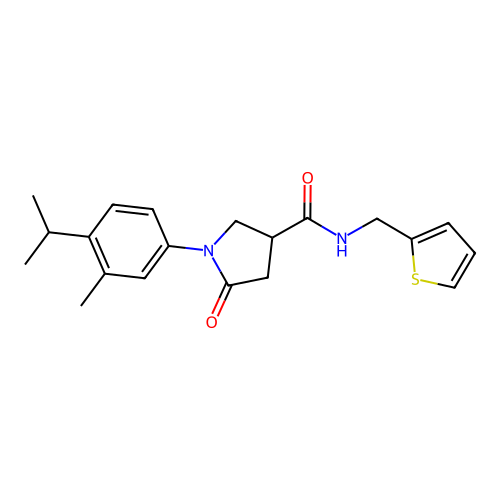 1-(4-isopropyl-3-methylphenyl)-5-oxo-N-(2-thienylmethyl)-3-pyrrolidinecarboxamide structure