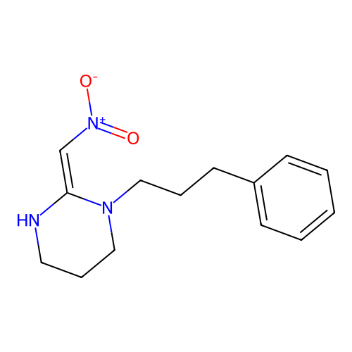 2-(Nitromethylidene)-1-(3-phenylpropyl)-1,3-diazinane structure