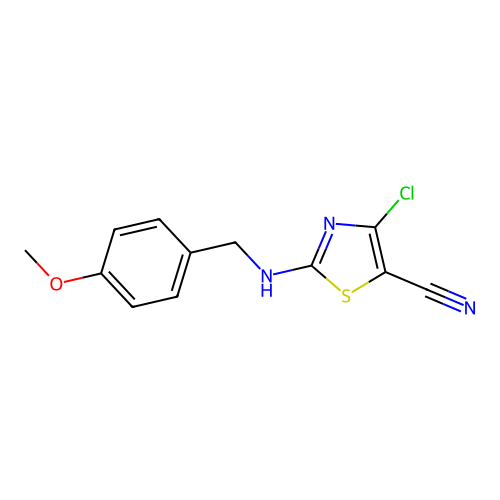 4-Chloro-2-[(4-methoxybenzyl)amino]-1,3-thiazole-5-carbonitrile structure