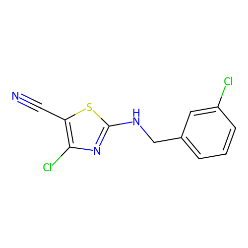 4-Chloro-2-[(3-chlorobenzyl)amino]-1,3-thiazole-5-carbonitrile structure