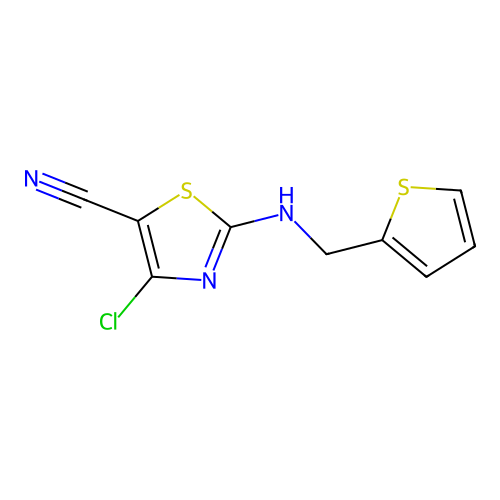 4-Chloro-2-[(2-thienylmethyl)amino]-1,3-thiazole-5-carbonitrile structure