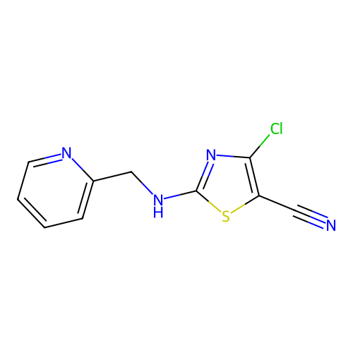 4-Chloro-2-[(2-pyridinylmethyl)amino]-1,3-thiazole-5-carbonitrile structure