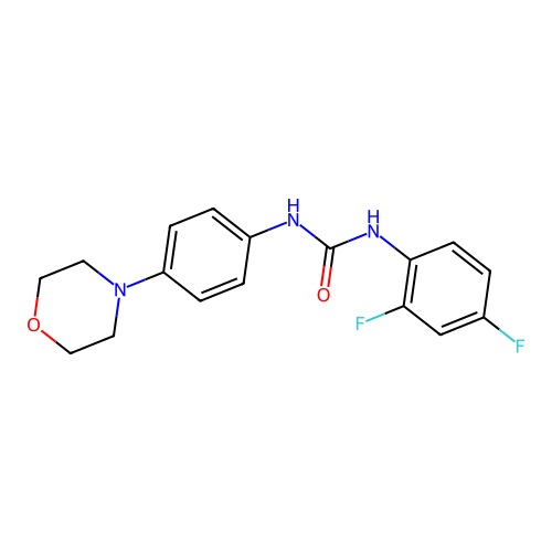 N-(2,4-difluorophenyl)-N'-(4-morpholinophenyl)urea structure