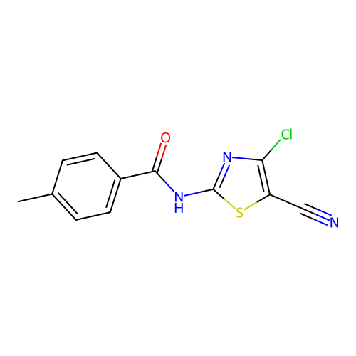 N-(4-chloro-5-cyano-1,3-thiazol-2-yl)-4-methylbenzamide structure