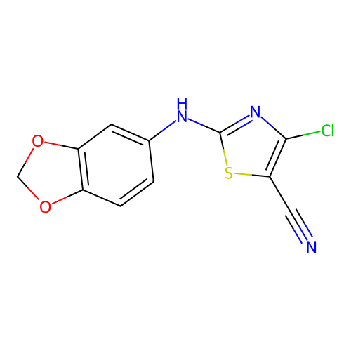 2-(1,3-Benzodioxol-5-ylamino)-4-chloro-1,3-thiazole-5-carbonitrile structure