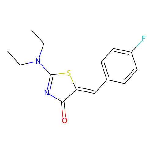 2-(Diethylamino)-5-[(4-fluorophenyl)methylidene]-1,3-thiazol-4-one structure