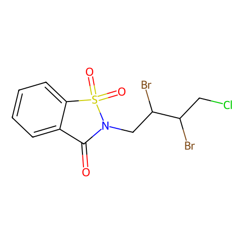 2-(2,3-Dibromo-4-chlorobutyl)-1,1-dioxo-1,2-benzothiazol-3-one structure