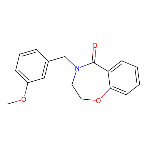 4-(3-methoxybenzyl)-3,4-dihydro-1,4-benzoxazepin-5(2H)-one structure