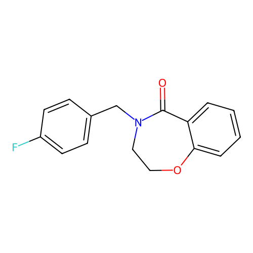 4-[(4-Fluorophenyl)methyl]-2,3-dihydro-1,4-benzoxazepin-5-one structure