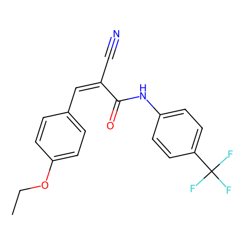 (E)-2-cyano-3-(4-ethoxyphenyl)-N-[4-(trifluoromethyl)phenyl]-2-propenamide structure