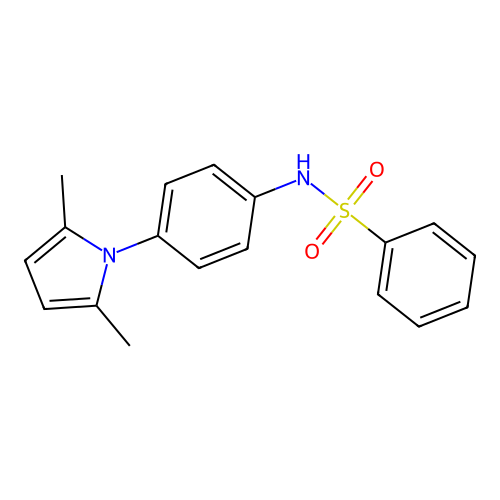 N-[4-(2,5-dimethyl-1H-pyrrol-1-yl)phenyl]benzenesulfonamide structure