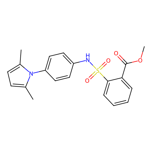 Methyl 2-[[4-(2,5-dimethylpyrrol-1-yl)phenyl]sulfamoyl]benzoate structure