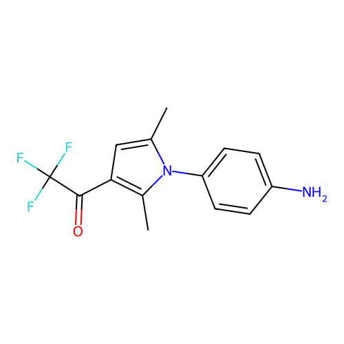 1-[1-(4-aminophenyl)-2,5-dimethyl-1H-pyrrol-3-yl]-2,2,2-trifluoro-1-ethanone structure