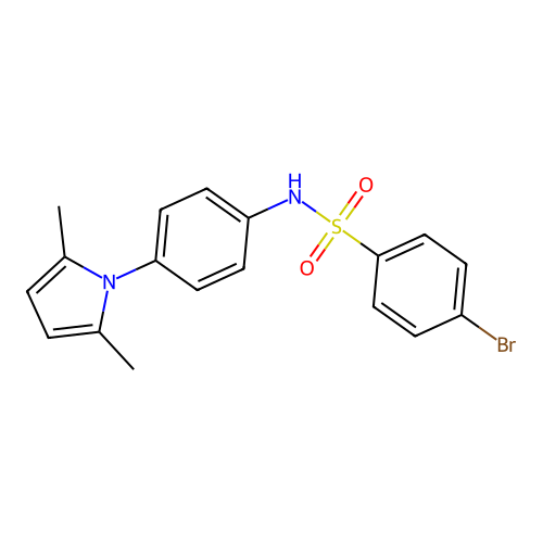 4-bromo-N-[4-(2,5-dimethylpyrrol-1-yl)phenyl]benzenesulfonamide structure