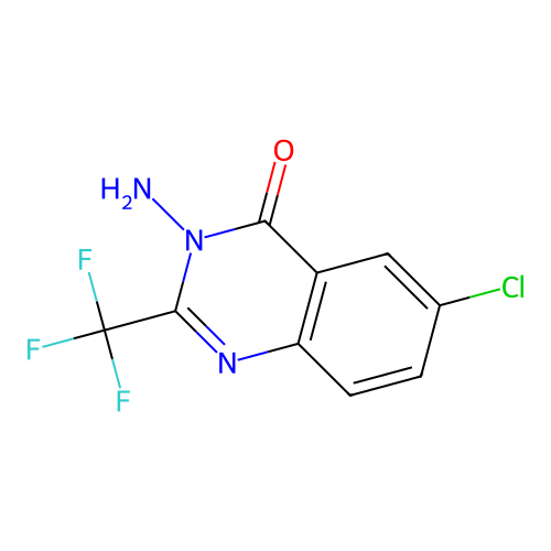 3-amino-6-chloro-2-(trifluoromethyl)-4(3H)-quinazolinone structure
