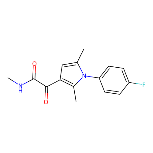 2-[1-(4-fluorophenyl)-2,5-dimethyl-1H-pyrrol-3-yl]-N-methyl-2-oxoacetamide structure