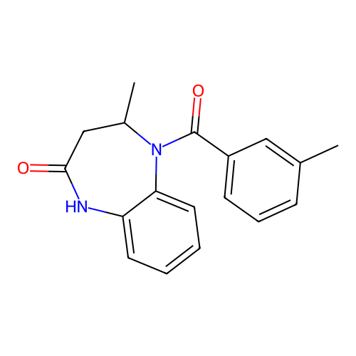 4-methyl-5-(3-methylbenzoyl)-1,3,4,5-tetrahydro-2H-1,5-benzodiazepin-2-one structure