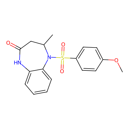5-[(4-methoxyphenyl)sulfonyl]-4-methyl-1,3,4,5-tetrahydro-2H-1,5-benzodiazepin-2-one structure