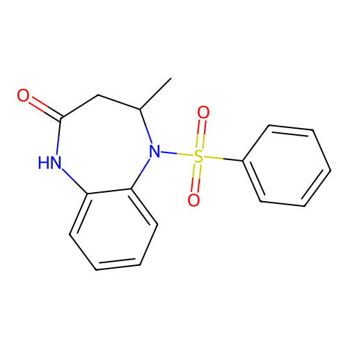 4-methyl-5-(phenylsulfonyl)-1,3,4,5-tetrahydro-2H-1,5-benzodiazepin-2-one structure