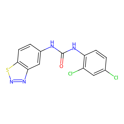 N-(1,2,3-benzothiadiazol-5-yl)-N'-(2,4-dichlorophenyl)urea structure