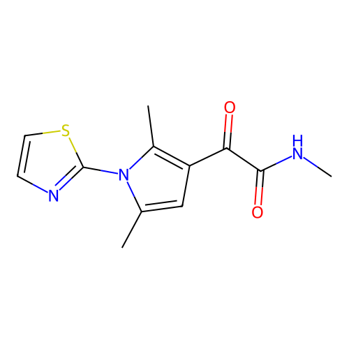 2-[2,5-dimethyl-1-(1,3-thiazol-2-yl)-1H-pyrrol-3-yl]-N-methyl-2-oxoacetamide structure
