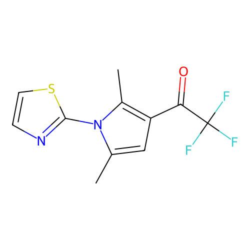 1-[2,5-dimethyl-1-(1,3-thiazol-2-yl)-1H-pyrrol-3-yl]-2,2,2-trifluoro-1-ethanone structure
