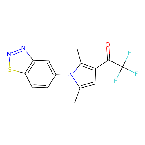 1-[1-(1,2,3-benzothiadiazol-5-yl)-2,5-dimethyl-1H-pyrrol-3-yl]-2,2,2-trifluoro-1-ethanone structure