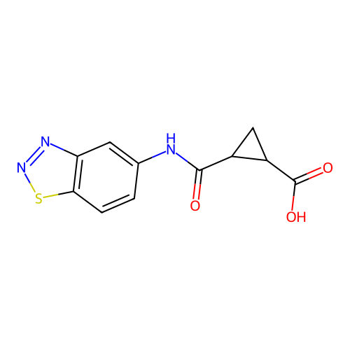 2-[(1,2,3-Benzothiadiazol-5-ylamino)carbonyl]cyclopropanecarboxylic acid structure