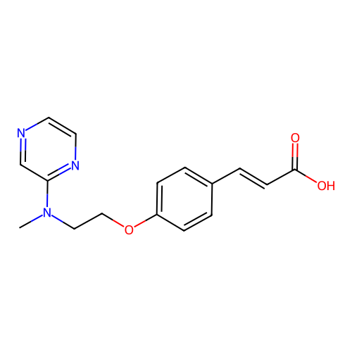 3-[4-[2-[Methyl(pyrazin-2-yl)amino]ethoxy]phenyl]prop-2-enoic acid structure