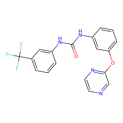 1-[3-(Pyrazin-2-yloxy)phenyl]-3-[3-(trifluoromethyl)phenyl]urea structure