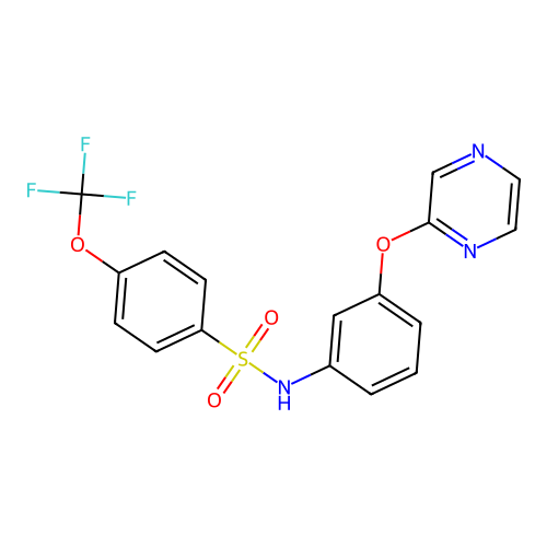 N-[3-(2-pyrazinyloxy)phenyl]-4-(trifluoromethoxy)benzenesulfonamide structure