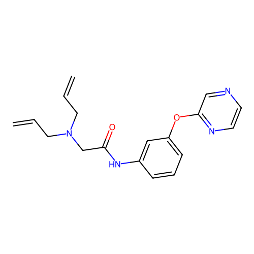 2-(diallylamino)-N-[3-(2-pyrazinyloxy)phenyl]acetamide structure