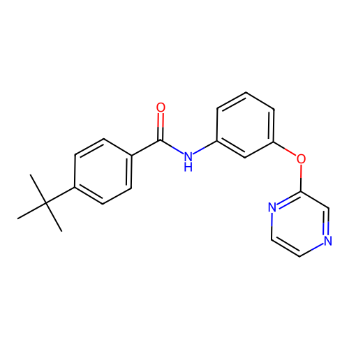4-tert-butyl-N-[3-(pyrazin-2-yloxy)phenyl]benzamide structure